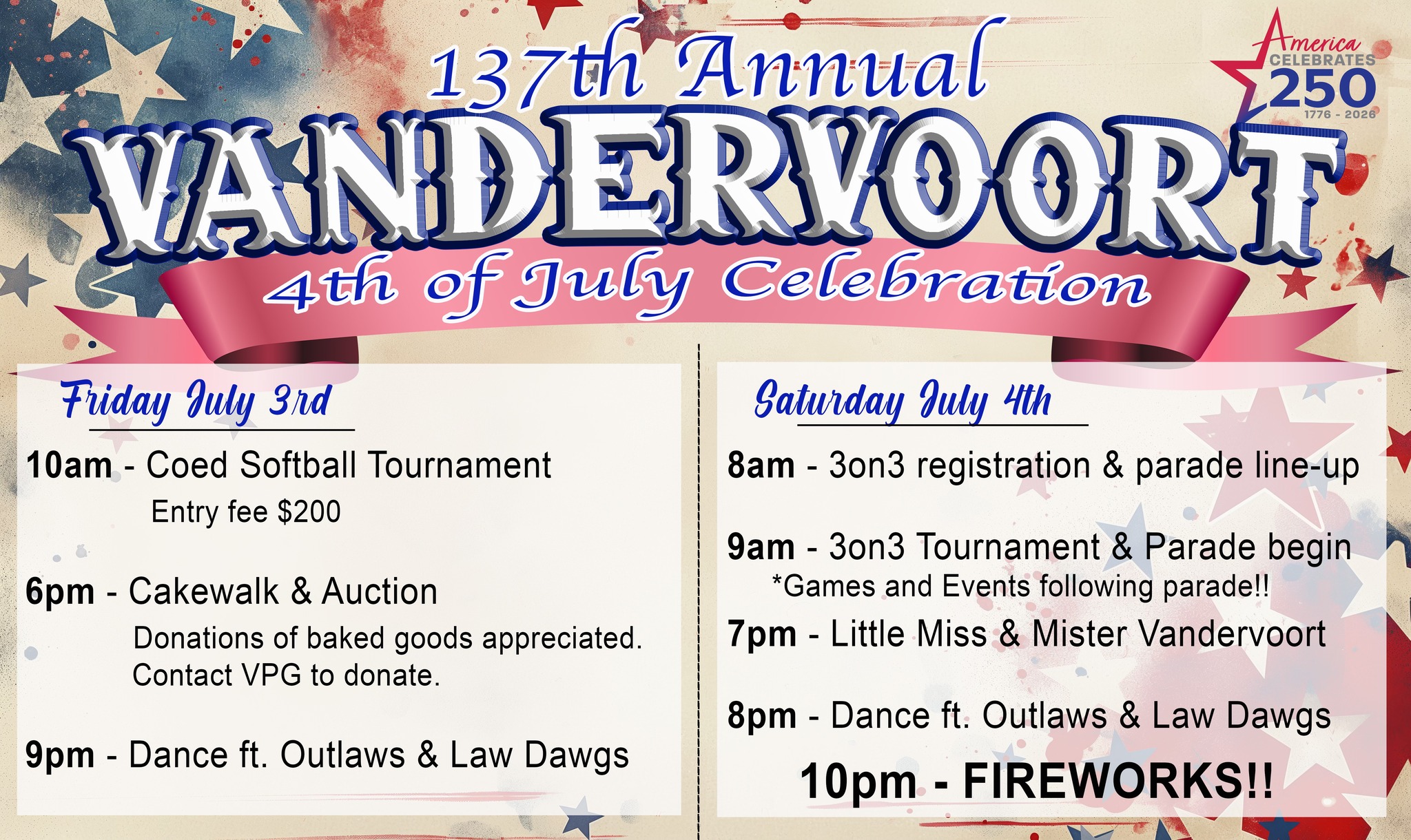 Fourth of July in Vandervoort RSVP Here — Cove Concerts